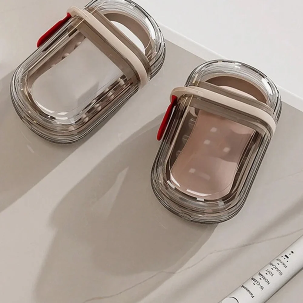 9pc Light Luxury Travel Soap Box, Creative With Lid Sealed Drain, Portable Small